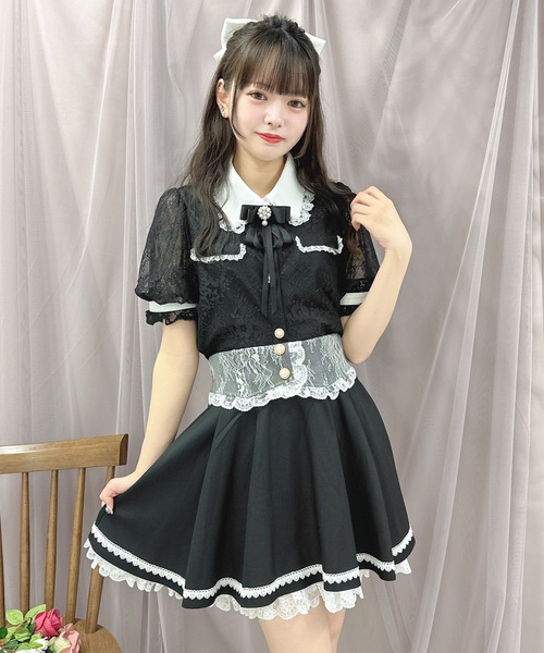 ROJITA(ロジータ)の「【TGCteen2023 summer着用アイテム/ピンク】ブローチ付きオーバーレースブラウス(シャツ/ブラウス・レディース・ブラック/ピンク/グレー・FREE)」の9枚目の写真