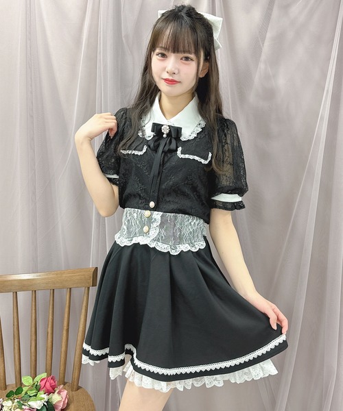 ROJITA(ロジータ)の「【TGCteen2023 summer着用アイテム/ピンク】ブローチ付きオーバーレースブラウス(シャツ/ブラウス・レディース・ブラック/ピンク/グレー・FREE)」の10枚目の写真