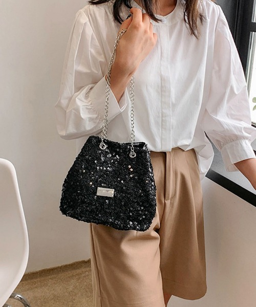 TONE SELECT GOODS(トーンセレクトグッズ)の「urbanfemine./スパンコールミニショルダーバッグ U7098(ショルダーバッグ・レディース・ブラック/ピンク/シルバー・FREE)」の2枚目の写真