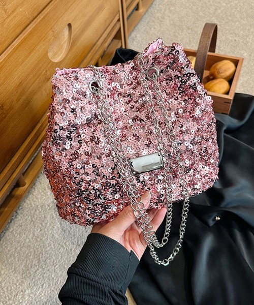 TONE SELECT GOODS(トーンセレクトグッズ)の「urbanfemine./スパンコールミニショルダーバッグ U7098(ショルダーバッグ・レディース・ブラック/ピンク/シルバー・FREE)」の4枚目の写真