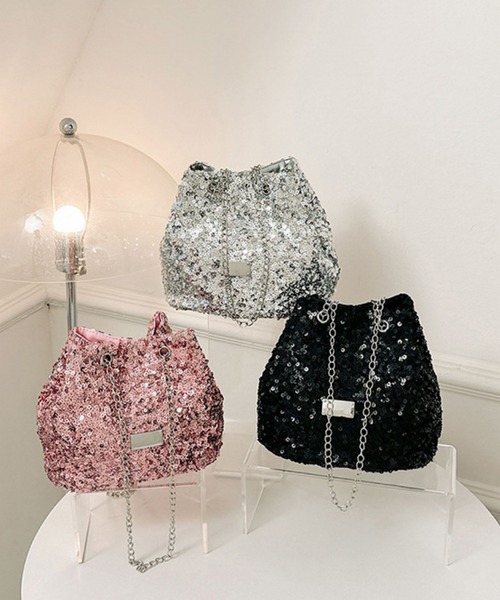 TONE SELECT GOODS(トーンセレクトグッズ)の「urbanfemine./スパンコールミニショルダーバッグ U7098(ショルダーバッグ・レディース・ブラック/ピンク/シルバー・FREE)」の6枚目の写真