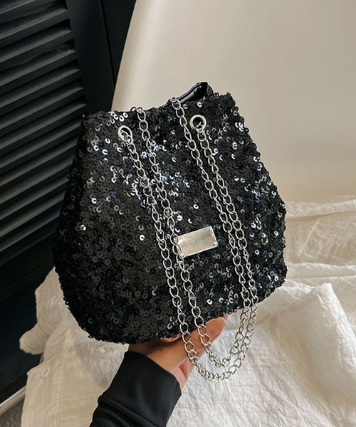 TONE SELECT GOODS(トーンセレクトグッズ)の「urbanfemine./スパンコールミニショルダーバッグ U7098(ショルダーバッグ・レディース・ブラック/ピンク/シルバー・FREE)」の8枚目の写真