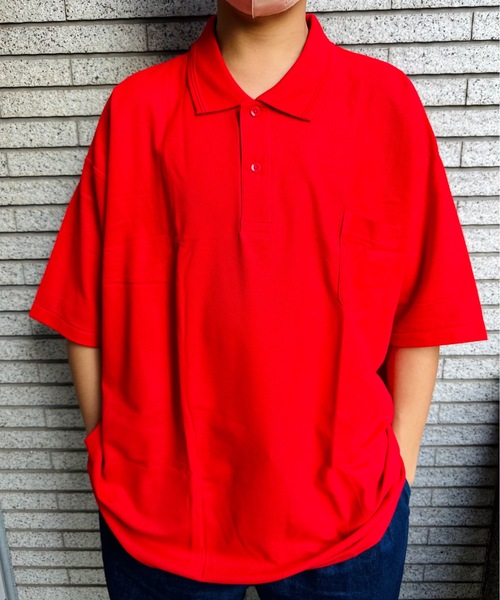ONE DAY KMC (ワンデイケーエムシー)の「KK POLOIZM / 半袖ポロシャツ(ポロシャツ・メンズ・ライトグリーン/ロイヤルブルー/ワイン/グレー/ピンク/ブラック/ライトパープル/レッド/サックスブルー/イエロー/グリーン/ホワイト/ネイビー・XXXXX-LARGE/XXXX-LARGE)」の12枚目の写真