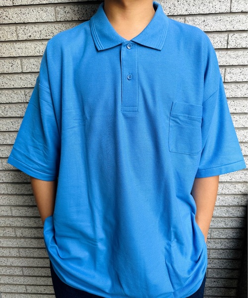 ONE DAY KMC (ワンデイケーエムシー)の「KK POLOIZM / 半袖ポロシャツ(ポロシャツ・メンズ・ライトグリーン/ロイヤルブルー/ワイン/グレー/ピンク/ブラック/ライトパープル/レッド/サックスブルー/イエロー/グリーン/ホワイト/ネイビー・XXXXX-LARGE/XXXX-LARGE)」の8枚目の写真