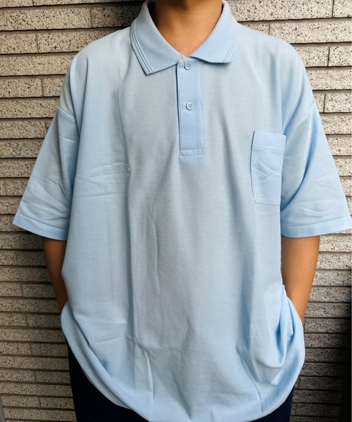 ONE DAY KMC (ワンデイケーエムシー)の「KK POLOIZM / 半袖ポロシャツ(ポロシャツ・メンズ・ライトグリーン/ロイヤルブルー/ワイン/グレー/ピンク/ブラック/ライトパープル/レッド/サックスブルー/イエロー/グリーン/ホワイト/ネイビー・XXXXX-LARGE/XXXX-LARGE)」の7枚目の写真