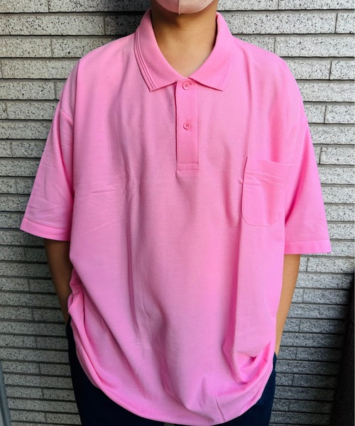 ONE DAY KMC (ワンデイケーエムシー)の「KK POLOIZM / 半袖ポロシャツ(ポロシャツ・メンズ・ライトグリーン/ロイヤルブルー/ワイン/グレー/ピンク/ブラック/ライトパープル/レッド/サックスブルー/イエロー/グリーン/ホワイト/ネイビー・XXXXX-LARGE/XXXX-LARGE)」の11枚目の写真
