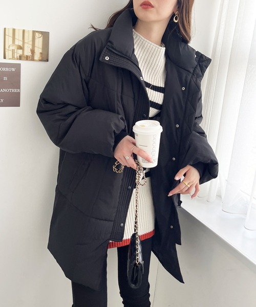GeeRA(ジーラ)の「スタンドカラーフェイクダウンコート(ダウンジャケット/コート・レディース・アイボリー/ブラック/ブルー・MEDIUM)」の11枚目の写真