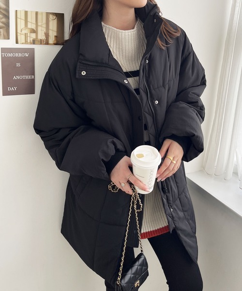 GeeRA(ジーラ)の「スタンドカラーフェイクダウンコート(ダウンジャケット/コート・レディース・アイボリー/ブラック/ブルー・MEDIUM)」の9枚目の写真