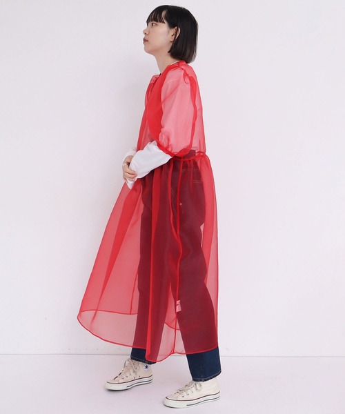 I am I in fact...(アイアムアイインファクト)の「●ORGANDY flower bud ONEPIECE(ワンピース・レディース・レッド/サックスブルー/ブラック・FREE)」の19枚目の写真