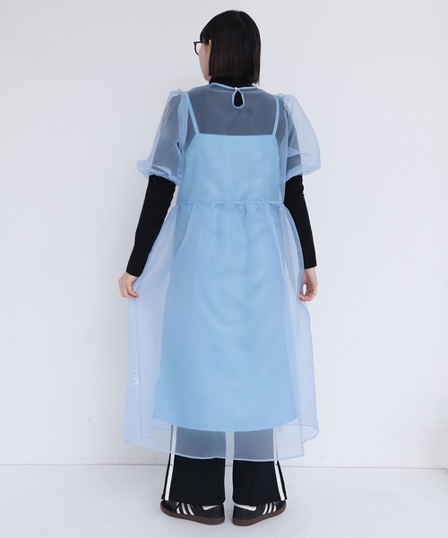 I am I in fact...(アイアムアイインファクト)の「●ORGANDY flower bud ONEPIECE(ワンピース・レディース・レッド/サックスブルー/ブラック・FREE)」の11枚目の写真