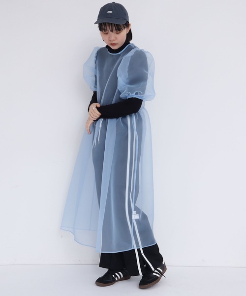 I am I in fact...(アイアムアイインファクト)の「●ORGANDY flower bud ONEPIECE(ワンピース・レディース・レッド/サックスブルー/ブラック・FREE)」の14枚目の写真