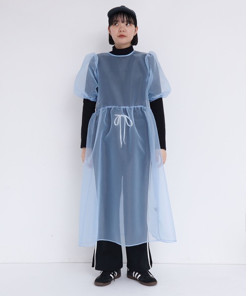I am I in fact...(アイアムアイインファクト)の「●ORGANDY flower bud ONEPIECE(ワンピース・レディース・レッド/サックスブルー/ブラック・FREE)」の13枚目の写真
