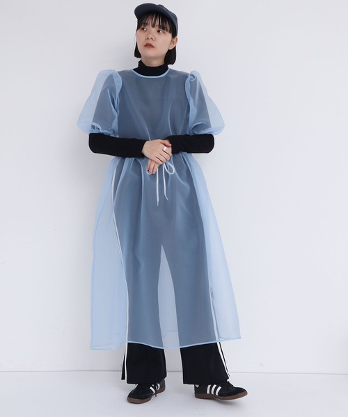I am I in fact...(アイアムアイインファクト)の「●ORGANDY flower bud ONEPIECE(ワンピース・レディース・レッド/サックスブルー/ブラック・FREE)」の16枚目の写真