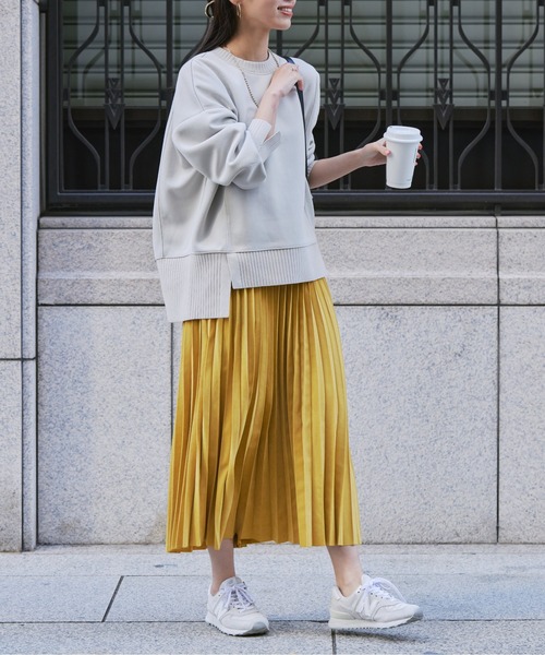 Chez toi（シェトワ）の「軽量ボンディング×リブ切替プルオーバー（Tシャツ/カットソー・レディース・グレー/アイボリー/オレンジ/ブラック/グレー系その他/ミント/ブラック系その他/ホワイト系その他・FREE）」の10枚目の写真