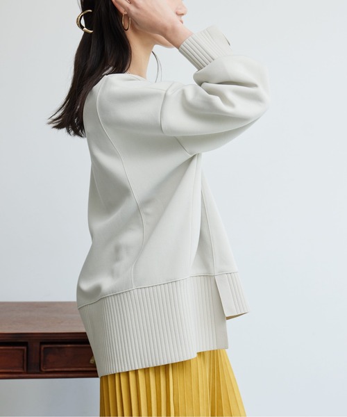 Chez toi（シェトワ）の「軽量ボンディング×リブ切替プルオーバー（Tシャツ/カットソー・レディース・グレー/アイボリー/オレンジ/ブラック/グレー系その他/ミント/ブラック系その他/ホワイト系その他・FREE）」の14枚目の写真