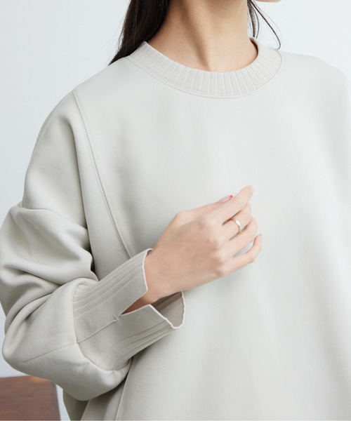 Chez toi（シェトワ）の「軽量ボンディング×リブ切替プルオーバー（Tシャツ/カットソー・レディース・グレー/アイボリー/オレンジ/ブラック/グレー系その他/ミント/ブラック系その他/ホワイト系その他・FREE）」の21枚目の写真