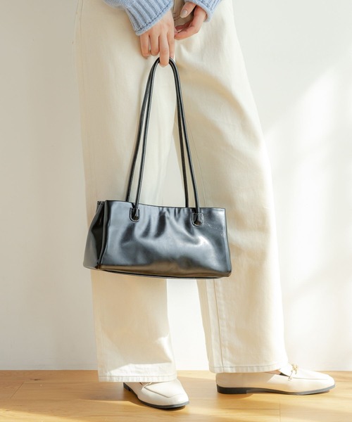 LAKOLE（ラコレ）の「ロングハンドルトートBAG / 969651（トートバッグ・レディース・ブラック/アイボリー/イエロー・FREE）」の4枚目の写真