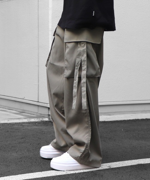 美品✨ティッカ 24SS 定価2.6万 カーゴパンツ カーキ ドローコード TICCA - TICCA / ティッカ | ミリタリー カーゴ ワイドパンツ