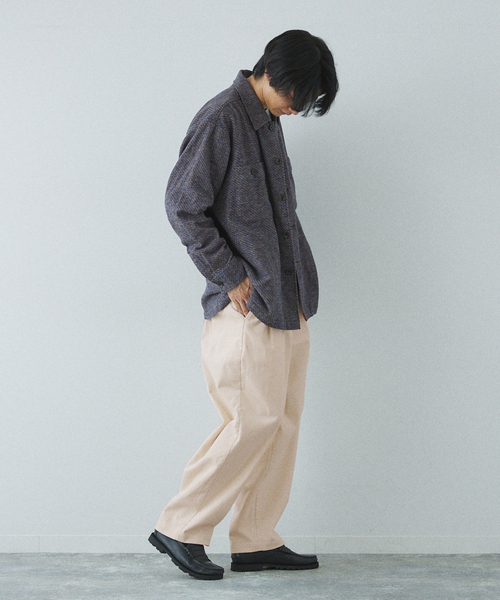 417 EDIFICE（フォーワンセブンエディフィス）の「**メランジフランネルシャツ（シャツ/ブラウス・メンズ・ブルー系その他/ベージュ・LARGE/MEDIUM）」の5枚目の写真