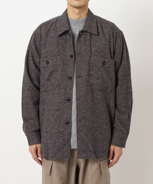 417 EDIFICE（フォーワンセブンエディフィス）の「**メランジフランネルシャツ（シャツ/ブラウス・メンズ・ブルー系その他/ベージュ・LARGE/MEDIUM）」の7枚目の写真