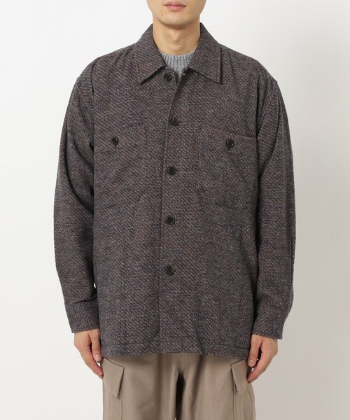 417 EDIFICE（フォーワンセブンエディフィス）の「**メランジフランネルシャツ（シャツ/ブラウス・メンズ・ブルー系その他/ベージュ・LARGE/MEDIUM）」の8枚目の写真