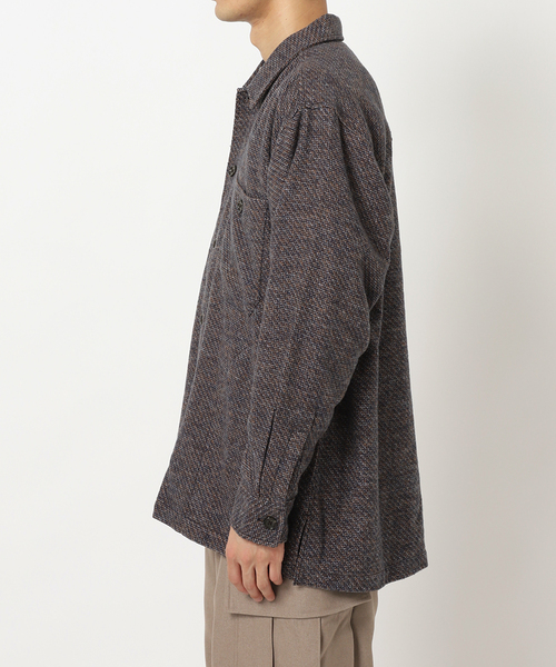 417 EDIFICE（フォーワンセブンエディフィス）の「**メランジフランネルシャツ（シャツ/ブラウス・メンズ・ブルー系その他/ベージュ・LARGE/MEDIUM）」の9枚目の写真