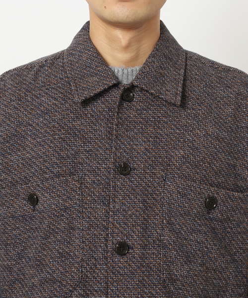 417 EDIFICE（フォーワンセブンエディフィス）の「**メランジフランネルシャツ（シャツ/ブラウス・メンズ・ブルー系その他/ベージュ・LARGE/MEDIUM）」の12枚目の写真