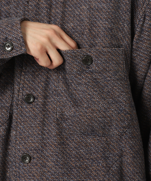 417 EDIFICE（フォーワンセブンエディフィス）の「**メランジフランネルシャツ（シャツ/ブラウス・メンズ・ブルー系その他/ベージュ・LARGE/MEDIUM）」の16枚目の写真