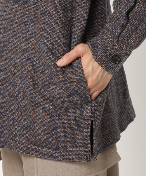 417 EDIFICE（フォーワンセブンエディフィス）の「**メランジフランネルシャツ（シャツ/ブラウス・メンズ・ブルー系その他/ベージュ・LARGE/MEDIUM）」の18枚目の写真