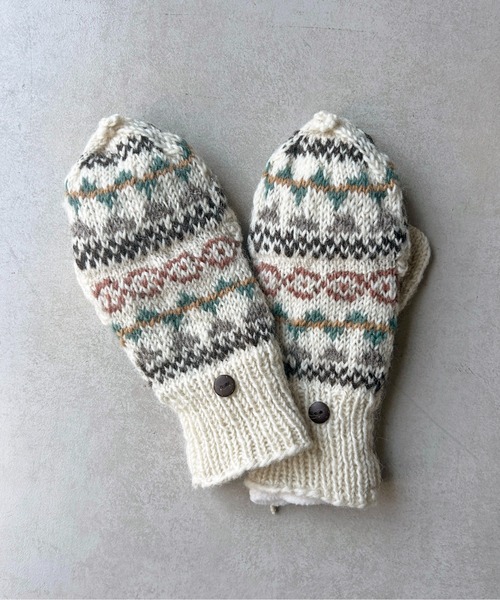 CPCM（シーピーシーエム）の「ハンドニットミトン（手袋・レディース・オフホワイト・FREE）」の3枚目の写真