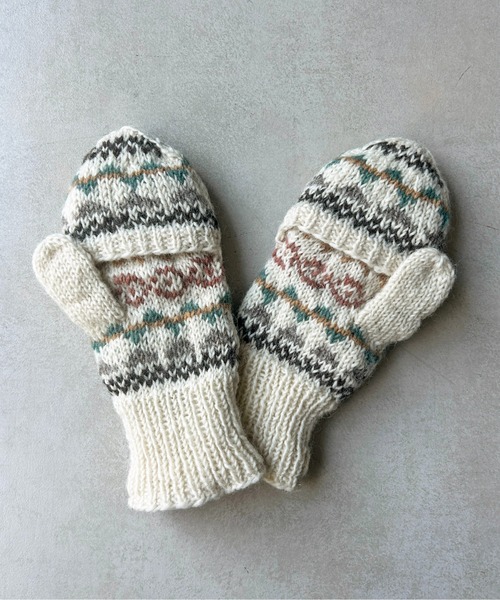 CPCM（シーピーシーエム）の「ハンドニットミトン（手袋・レディース・オフホワイト・FREE）」の4枚目の写真