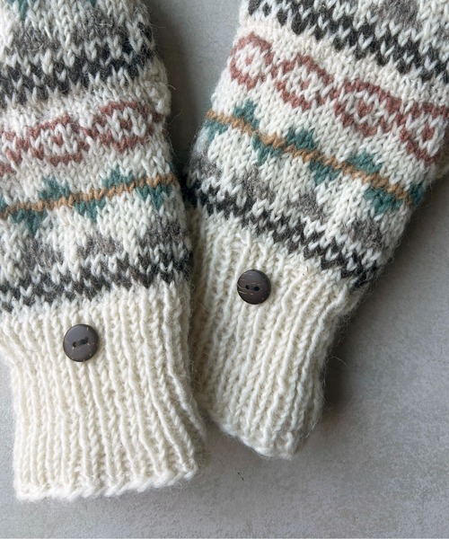 CPCM（シーピーシーエム）の「ハンドニットミトン（手袋・レディース・オフホワイト・FREE）」の5枚目の写真