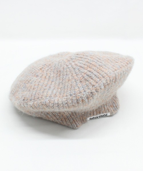 RNA（アールエヌエー）の「E4944 リブニットベレー（ハンチング/ベレー帽・レディース・マルチ/ブラック/ピンク・FREE）」の4枚目の写真