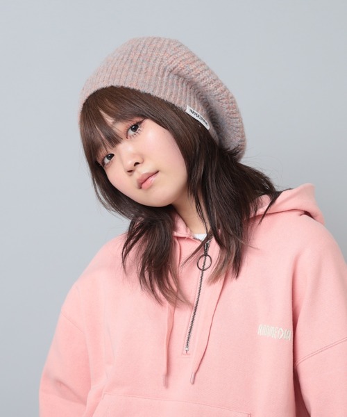 RNA（アールエヌエー）の「E4944 リブニットベレー（ハンチング/ベレー帽・レディース・マルチ/ブラック/ピンク・FREE）」の14枚目の写真