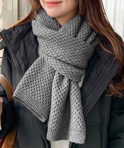 BEARDSLEY ブラックニットマフラー　新品未使用 BEARDSLEY ブラックニットマフラー 新品未使用 - メルカリ
