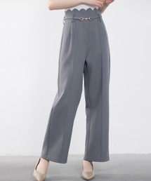 SAISON DE PAPILLON（セゾンドパピヨン）の「【高評価】スカラップウエストワイドパンツ シンプル 卒業式 入学式（スラックス）」