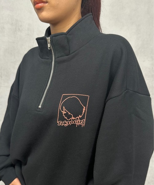 TOKYOGIRL（トーキョーガール）の「《WEB限定》【TOKYO GIRL】東京ガールハーフジップスウェット（スウェット・レディース・アッシュグレー/ブラック/チャコールグレー/グリーン/ダークグレー・FREE）」の6枚目の写真
