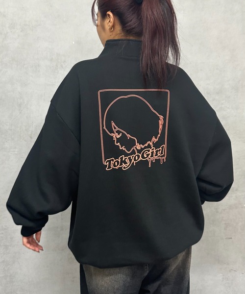 TOKYOGIRL（トーキョーガール）の「《WEB限定》【TOKYO GIRL】東京ガールハーフジップスウェット（スウェット・レディース・アッシュグレー/ブラック/チャコールグレー/グリーン/ダークグレー・FREE）」の7枚目の写真