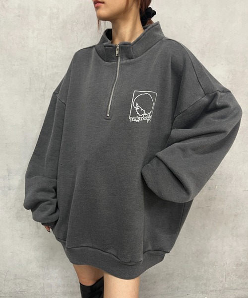 TOKYOGIRL（トーキョーガール）の「《WEB限定》【TOKYO GIRL】東京ガールハーフジップスウェット（スウェット・レディース・アッシュグレー/ブラック/チャコールグレー/グリーン/ダークグレー・FREE）」の11枚目の写真