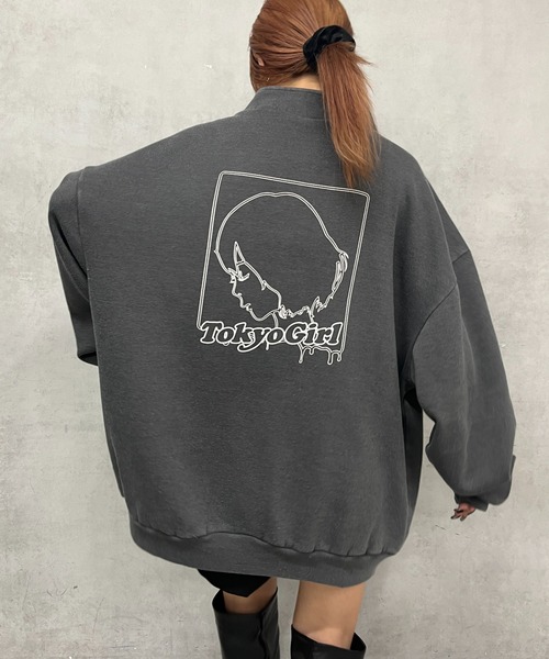 TOKYOGIRL（トーキョーガール）の「《WEB限定》【TOKYO GIRL】東京ガールハーフジップスウェット（スウェット・レディース・アッシュグレー/ブラック/チャコールグレー/グリーン/ダークグレー・FREE）」の12枚目の写真