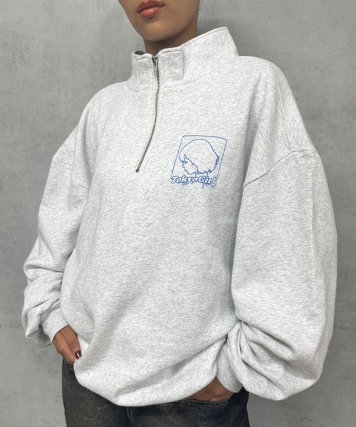 TOKYOGIRL（トーキョーガール）の「《WEB限定》【TOKYO GIRL】東京ガールハーフジップスウェット（スウェット・レディース・アッシュグレー/ブラック/チャコールグレー/グリーン/ダークグレー・FREE）」の14枚目の写真