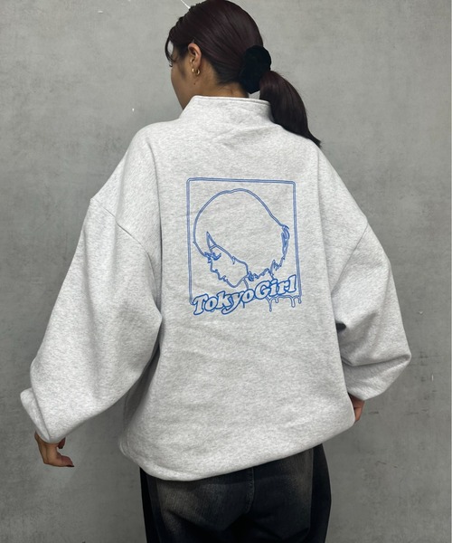 TOKYOGIRL（トーキョーガール）の「《WEB限定》【TOKYO GIRL】東京ガールハーフジップスウェット（スウェット・レディース・アッシュグレー/ブラック/チャコールグレー/グリーン/ダークグレー・FREE）」の15枚目の写真