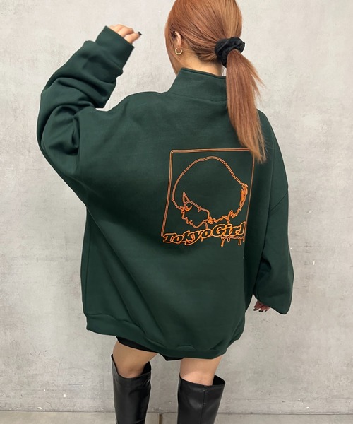 TOKYOGIRL（トーキョーガール）の「《WEB限定》【TOKYO GIRL】東京ガールハーフジップスウェット（スウェット・レディース・アッシュグレー/ブラック/チャコールグレー/グリーン/ダークグレー・FREE）」の17枚目の写真