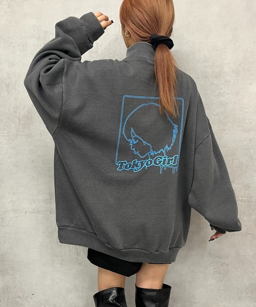 TOKYOGIRL（トーキョーガール）の「《WEB限定》【TOKYO GIRL】東京ガールハーフジップスウェット（スウェット・レディース・アッシュグレー/ブラック/チャコールグレー/グリーン/ダークグレー・FREE）」の18枚目の写真
