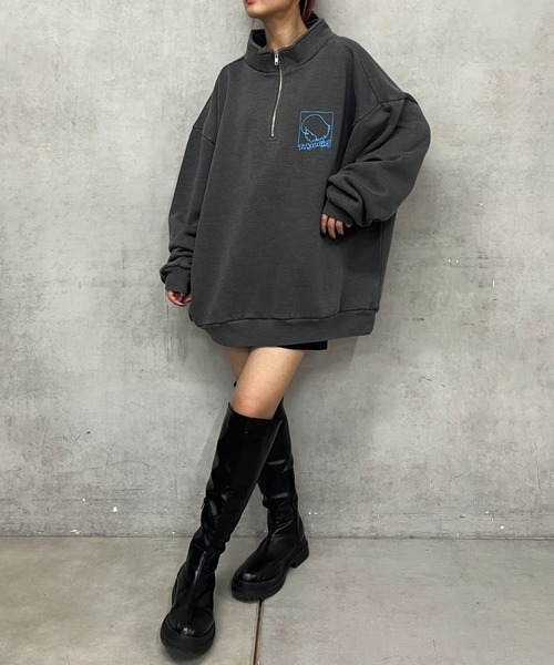 TOKYOGIRL（トーキョーガール）の「《WEB限定》【TOKYO GIRL】東京ガールハーフジップスウェット（スウェット・レディース・アッシュグレー/ブラック/チャコールグレー/グリーン/ダークグレー・FREE）」の19枚目の写真