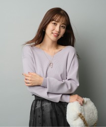 【新品】　ジャスグリッティー　ゆるVニット　ピンク 新品】 ジャスグリッティー ゆるVニット ピンク - メルカリ