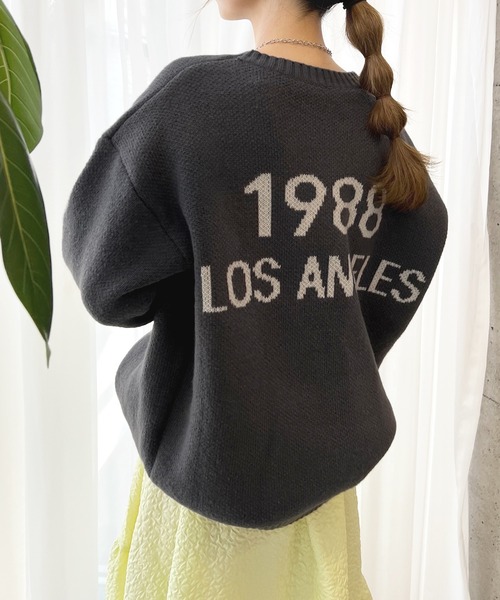 Futier land(フューティアランド)の「【Los Angeles】ジャガードロゴニット(ニット/セーター・レディース・チャコールグレー/ライトベージュ/ネイビー・FREE)」の11枚目の写真