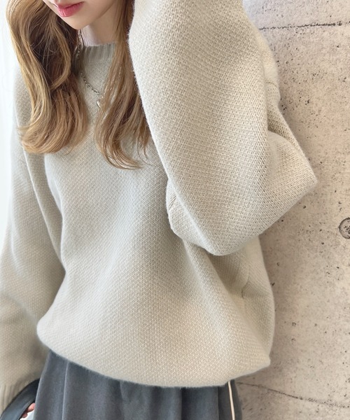 Futier land(フューティアランド)の「【Los Angeles】ジャガードロゴニット(ニット/セーター・レディース・チャコールグレー/ライトベージュ/ネイビー・FREE)」の20枚目の写真