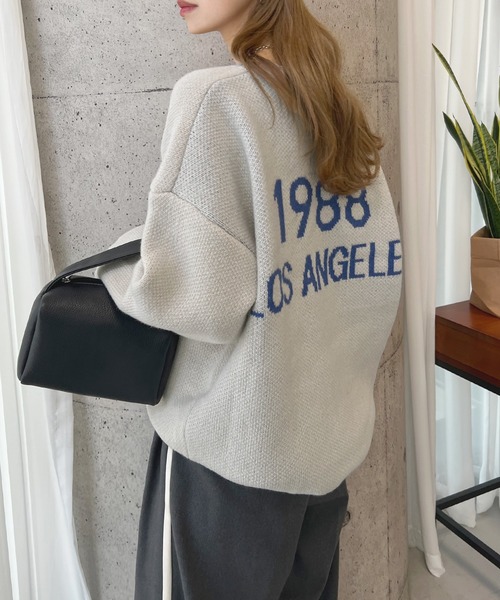 Futier land(フューティアランド)の「【Los Angeles】ジャガードロゴニット(ニット/セーター・レディース・チャコールグレー/ライトベージュ/ネイビー・FREE)」の22枚目の写真