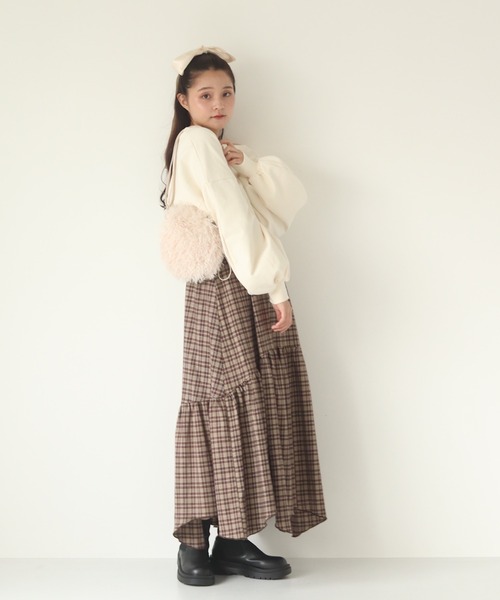 muguet(ミュゲ)の「one shoulder drost sweat(スウェット・レディース・アイボリー/ピンク・FREE)」の5枚目の写真